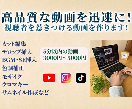 Youtube・SNS向け動画編集承ります 高品質×スピード対応！あなたの動画を素早く仕上げます。 イメージ1