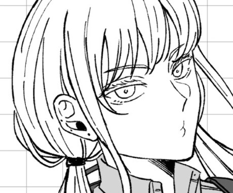 顔が良い女の子のモノクロアイコン描きます 正統派な"顔が良い"キャラクターを描けます！ イメージ2