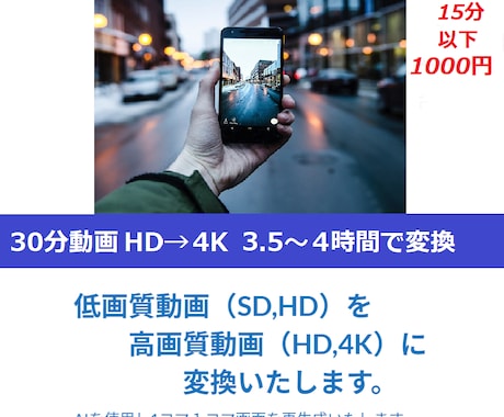 動画変換！高画質動画　FHD,４Kに変換致します AI補正で最高画質に変換！！！ イメージ2