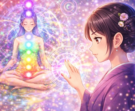 霊能師がオーラ・チャクラを霊視。似顔絵を描きます SNSなどに使えるアイコン。あなたの元気な笑顔で開運 イメージ2