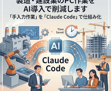 製造・建設業のPC作業をAI導入で削減します 「手入力作業」を「Claude Code」で仕組み化 イメージ1