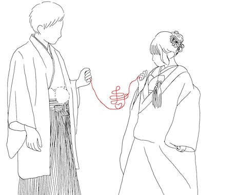 シンプルな線画お描きします 大切な１日を線画イラストにして残しませんか イメージ1