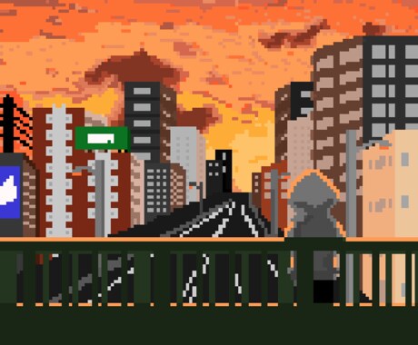 背景付きドット絵制作します 日常や季節感のある背景、ストーリーを感じる1枚に仕上げます イメージ1
