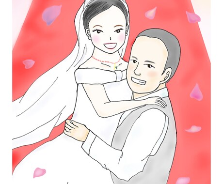 ウェルカムボードに使える似顔絵データ描きます あたたかい雰囲気でゲストをお迎えしたいカップルへ。 イメージ2