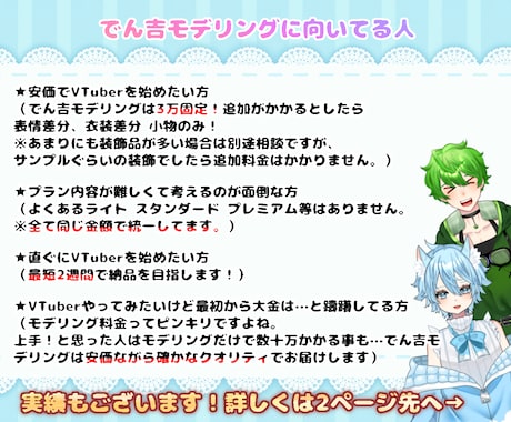 安価で高クオリティ程よく揺れるVTuber作ります 【値段変更ほぼ無し3万固定】面倒なプラン設定なし！ イメージ2