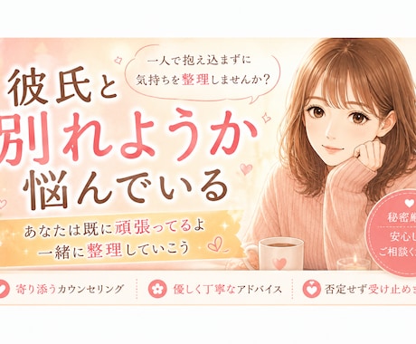 彼氏と別れたい…でも怖いあなたの心に寄り添います 情があり別れられない・一人が怖い…お話聞かせてください☘︎ イメージ1