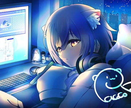 チルい部屋のイラスト描きます SNS、アイコン、配信用イラストの作成を承ります！ イメージ2