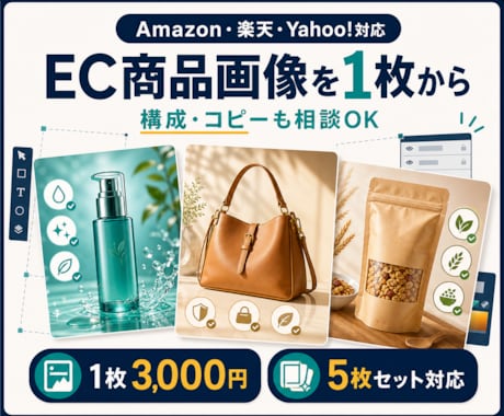 Amazon・楽天の商品画像を1枚から作成します イメージ1