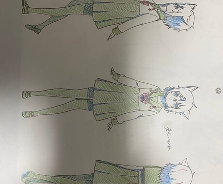 キャラクターの立ち絵(正面、横、後)、表情描きます イメージ1