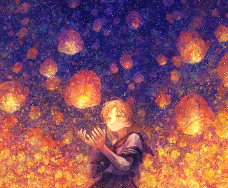 商用可◎厚塗り風のキャラクター、一枚絵を制作します 男女キャラ/背景/アイコン/MV絵/配信サムネ/歌ってみた イメージ2