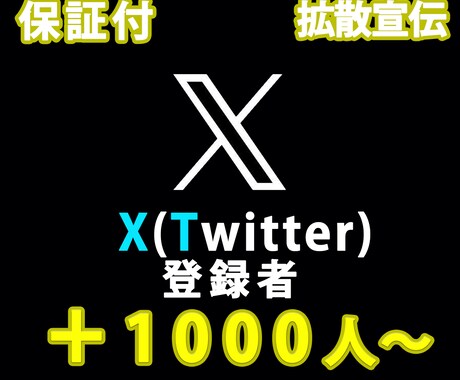 X（Twitter)を宣伝して登録者増やします 1000人に宣伝してフォロワーを増やします イメージ1