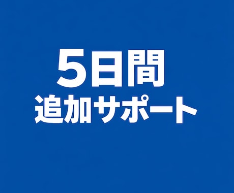 講座購入者限定｜5日間マンツーマンサポートします 更なるサポートが必要な方にご活用いただけます イメージ1