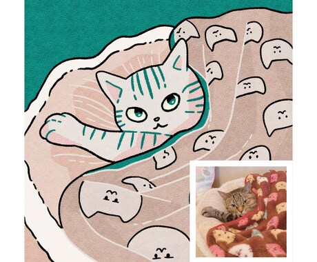 猫の写真を味のあるイラストにします 実績５件までの限定価格！可愛い猫ちゃん描かせてください♪ イメージ1