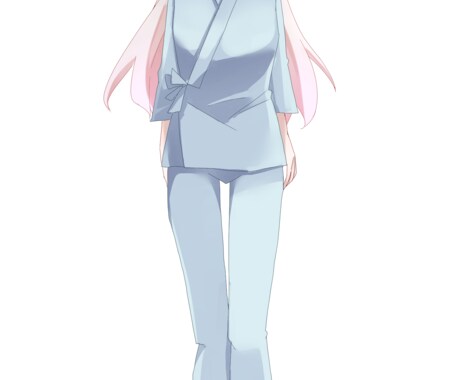 白髪赤目の女の子のイラスト販売します アルビノ風の患者衣少女です。上着は着脱可能。 イメージ2