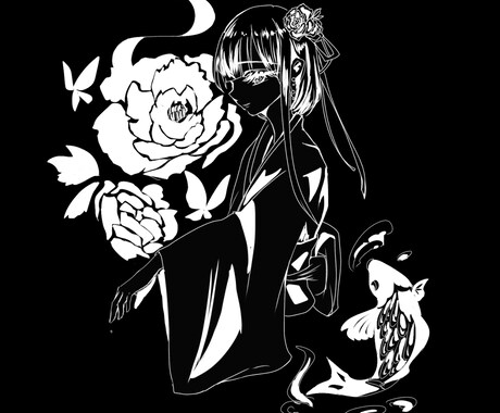 カラーやモノクロの和風イラスト描きます あなたのイメージに合う和風イラスト作成します イメージ2