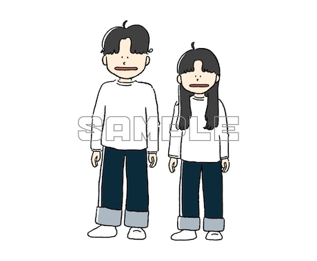ほのぼのカップルイラスト描きます おふたりらしくて、かつ、ぬくもりのあるタッチで表現します イメージ1