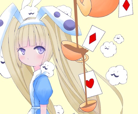 女性向けの可愛いアイコンを描いています この作品は不思議の国のアリスをイメージしました。 イメージ2