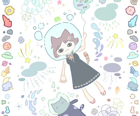ごちゃごちゃしたイラストを描きます まるでパズルのピースみたい。ちょっぴりクセになるイラスト♪ イメージ2