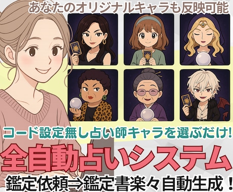 全自動占いシステム｜LINE×AIで自動化します 占い依頼受付⇒鑑定書納品を全自動化するAIシステムで楽々運営 イメージ1