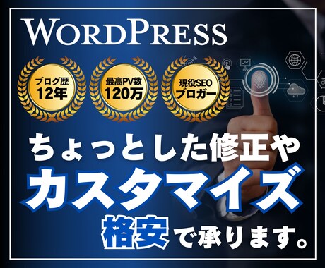 専門家がWordPressをカスタマイズします ブログにこんな機能・デザインを実装したい！を実現します。 イメージ1