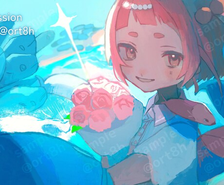 背景有！色鮮やかで不思議な世界観の一枚絵を描きます 洗練された色彩・独自性のある絵柄と世界観の一枚絵を制作します イメージ2