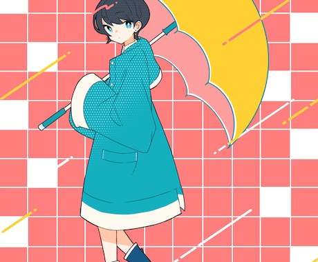 シンプルでかわいい人物のイラスト描きます アイコンやグッズなどに使えるポップな雰囲気のイラストです イメージ1