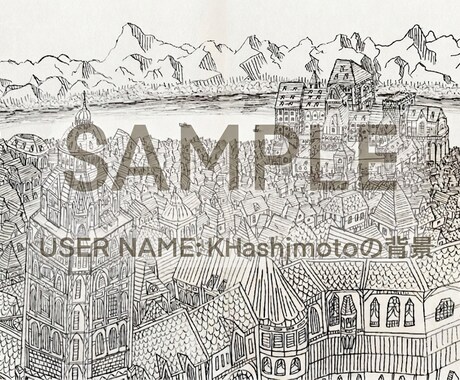 オリジナルの西洋風の街並み作成・提供します AIでは書けない鉛筆による力強い線とオリジナリティ風景の提供 イメージ2