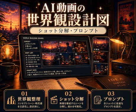 AI動画の世界観設計図を作ります ショット分解・プロンプトまで整理したい方へ イメージ1