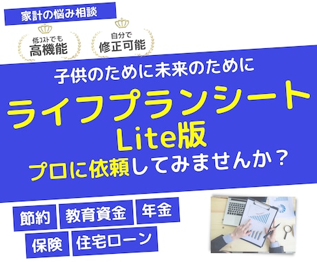 エクセルLite版★ライフプランシート作成します 簡単入力でシュミレーションできる家計のお助けアイテム イメージ1