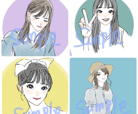 淡くやわらかいイラストSNSアイコンを描きます 似顔絵やイメージイラストを描きます。記念やプレゼントにも！ イメージ2