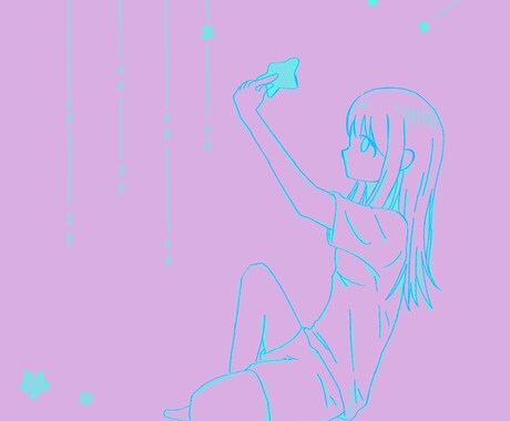 エモい！【SNS用アイコン】描きます 星と女の子をモチーフにしたイラスト イメージ1