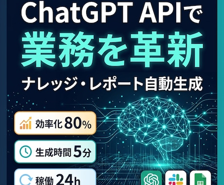 ChatGPT APIで自動化します 社内ナレッジ回答やレポート生成をAIで自動化します イメージ1