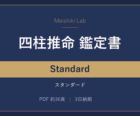 四柱推命でキャリアの本質と方向性を読み解きます スタンダード版／30頁の本格鑑定書 イメージ1
