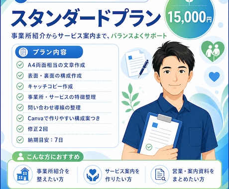医療・福祉事業所向けの資料作成を代行します 現場経験を活かしてチラシ・営業資料を“伝わる資料”に整えます イメージ1