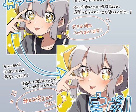 かわいいアイコン描きます アニメ塗りとキラキラした瞳が特徴！ イメージ2
