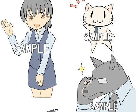 4カットまでシンプルなイラストを描きます WEBでのちょっとした挿絵などに イメージ2