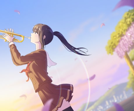 風景・背景＋女の子の美しいイラストをお描きします 清涼感、空気感のあるエモーショナルな絵に仕上げます。 イメージ2