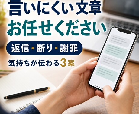 言いにくい返信・断り・謝罪の文章を作成します あなたの気持ちが伝わる文章を3案ご提案します イメージ1