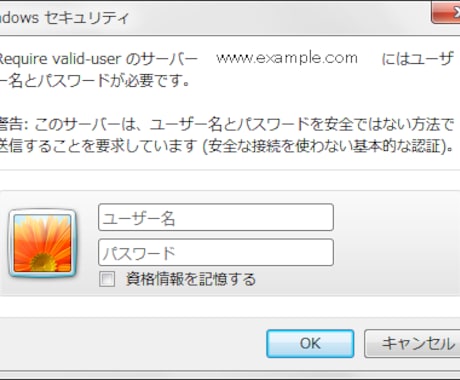 WEBサイトにパスワードを設定します。 イメージ1