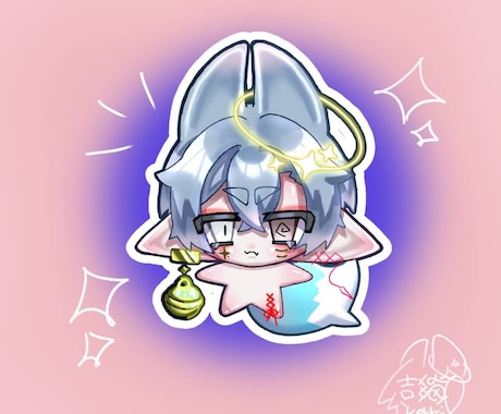 可愛いデフォルメイラスト描きます 1.5頭身の正面ミニキャライラストをお描きます！商用利用◎ イメージ1