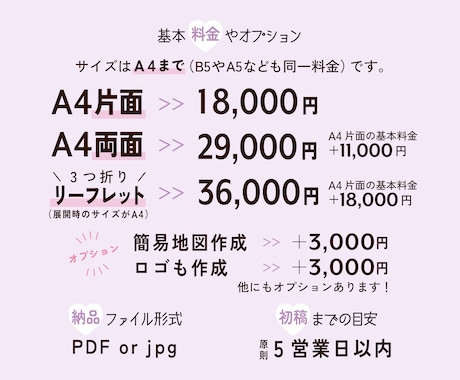 現役デザイナーがおしゃれな女性向けチラシ作成します ペット、トリミング、美容、クリニック、サロン、エステなど イメージ2