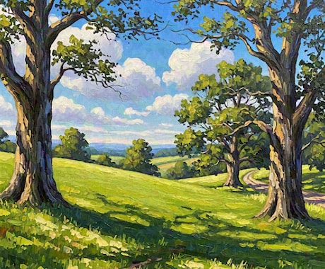 山や川、花畑などの自然風景を油絵で表現します 美しい景色を油絵で再現します。 イメージ2