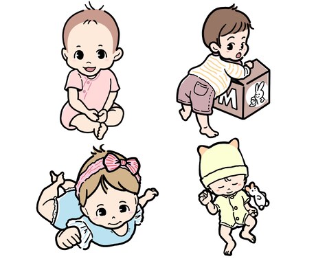 シンプル☆赤ちゃん、お子様、家族のイラストかきます カラー、線画対応可 ／ アイコン ご記念、グッズなどに！ イメージ2