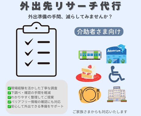 外出先や飲食店等のリサーチ、リストアップを行います 10年以上の現場経験者が対応いたします イメージ1