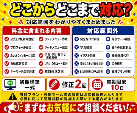 公式LINEの初期構築をまるっと設定します あいさつメッセージ・自動応答・リッチメニューまで対応します イメージ2