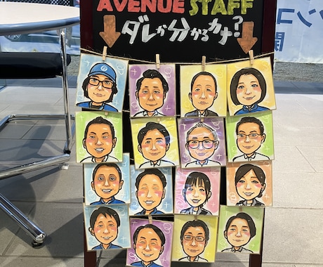 ミニ色紙による１〜２名様似顔絵をお描き致します 低価格によるお試しやちょっとしたプレゼントにオススメです。 イメージ2