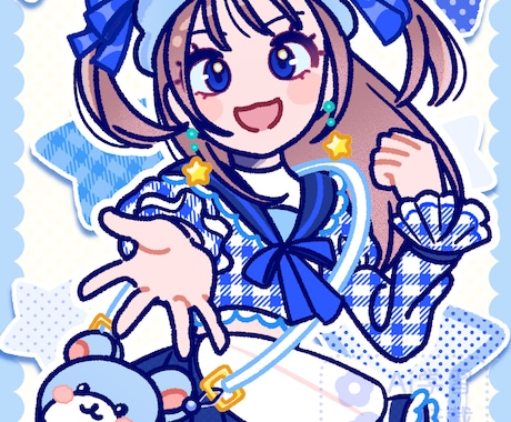 低予算で一枚絵かきます 納期厳守。構図お任せでレトロポップな可愛いイラスト制作 イメージ2
