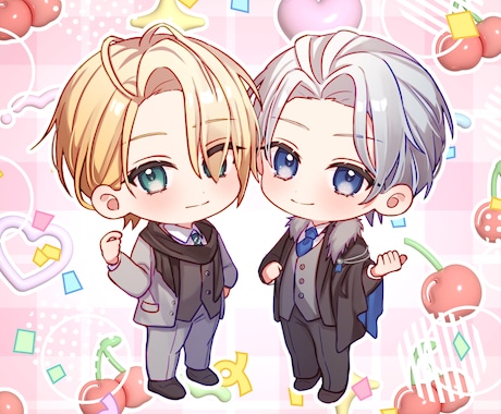 ぷにぷに可愛いSDイラスト描きます 男女どんなキャラクターでも幅広く対応 イメージ1