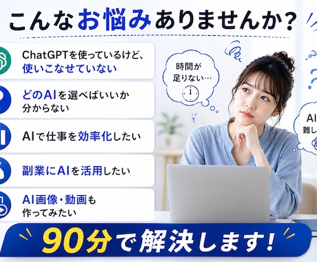 90分あなた専用AI仕事術を設計します あなたの仕事に合わせたAI活用法を60分でご提案します イメージ2