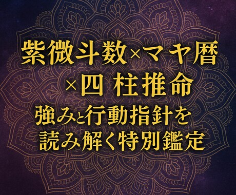 紫微斗数×マヤ暦×四柱推命で行動指針を鑑定します 中国占星術とマヤ暦、四柱推命で人生の羅針盤を占います イメージ1